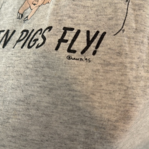 Vintage 1995 When Pigs Fly Single Stitch Graphic Tee Size Large - Picture 6 of 10